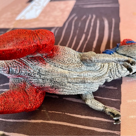 2011 Schleich Blue Red Tyrannosaurus Rex Dinosaur T-Rex D-73527 Figure - Picture 11 of 12
